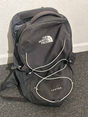 The North Face Jester Backpack - Black with White Bungee